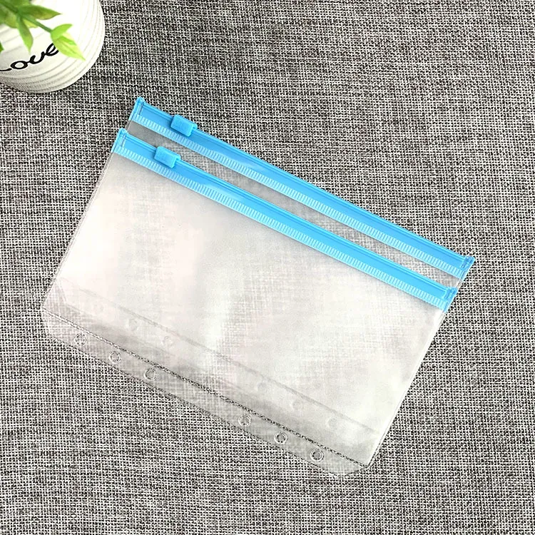 WWW 15PCS A4 A5 A6 Plastic Zip Wallets, Mesh Zipper Pouch Document Organizer For Office, School
