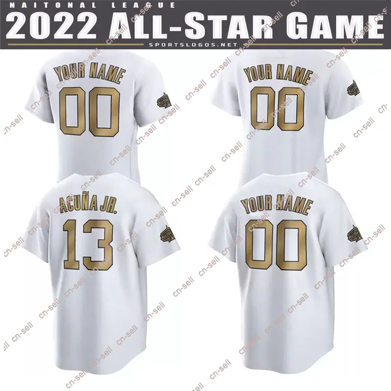 Honkbalshirt 2022 National League All Star Game Mookie Betts Ronald Acuna Jr. Pete Alonso Trea Turner Manny Machado Harper Corbin Burns Albert Pujols Schwarber