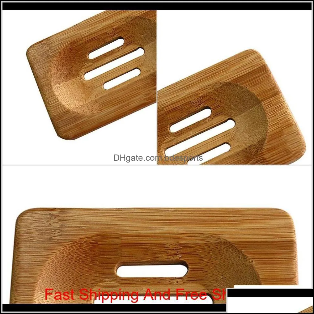 Dishes Arrival Worldwide Natural Bamboo Wood Soap Dish Storage Holder Bath Shower Plate Bathroom 61H9V Q7Xil