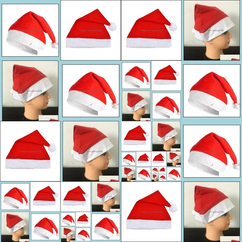 red christmas hats children adult christmas hats santa hats cap for christmas party 40*30cm high quality props pab11739