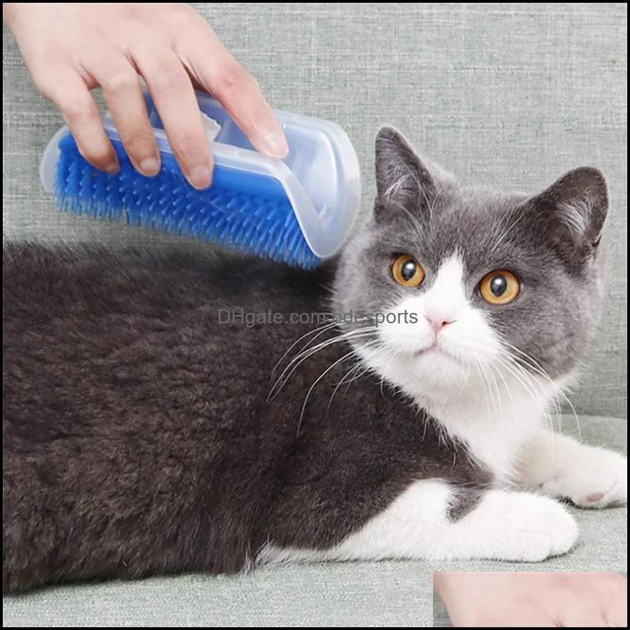 Pet Grooming Supply Cat Self Groomer With Catnip Soft Cats Wall Corner Massage Brush Rubs The Face With A Tickling