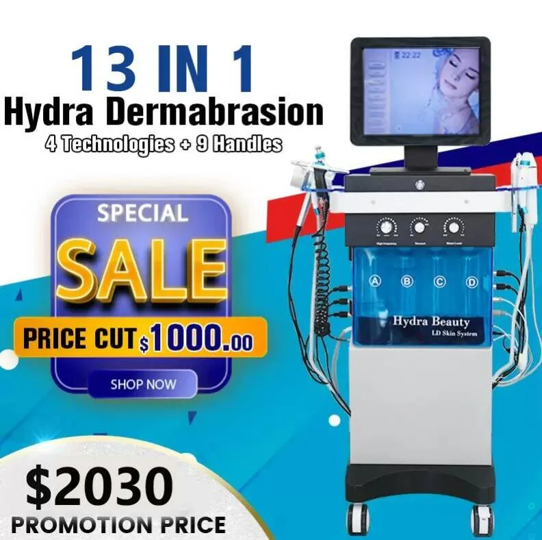 Nuovo arrivo 13 in 1 Hydra facciale 3 in 1 macchina per microdermoabrasione idra dermoabrasione pulizia profonda Face Lifting attrezzature per idrodermoabrasione Approvato dalla FDA CE