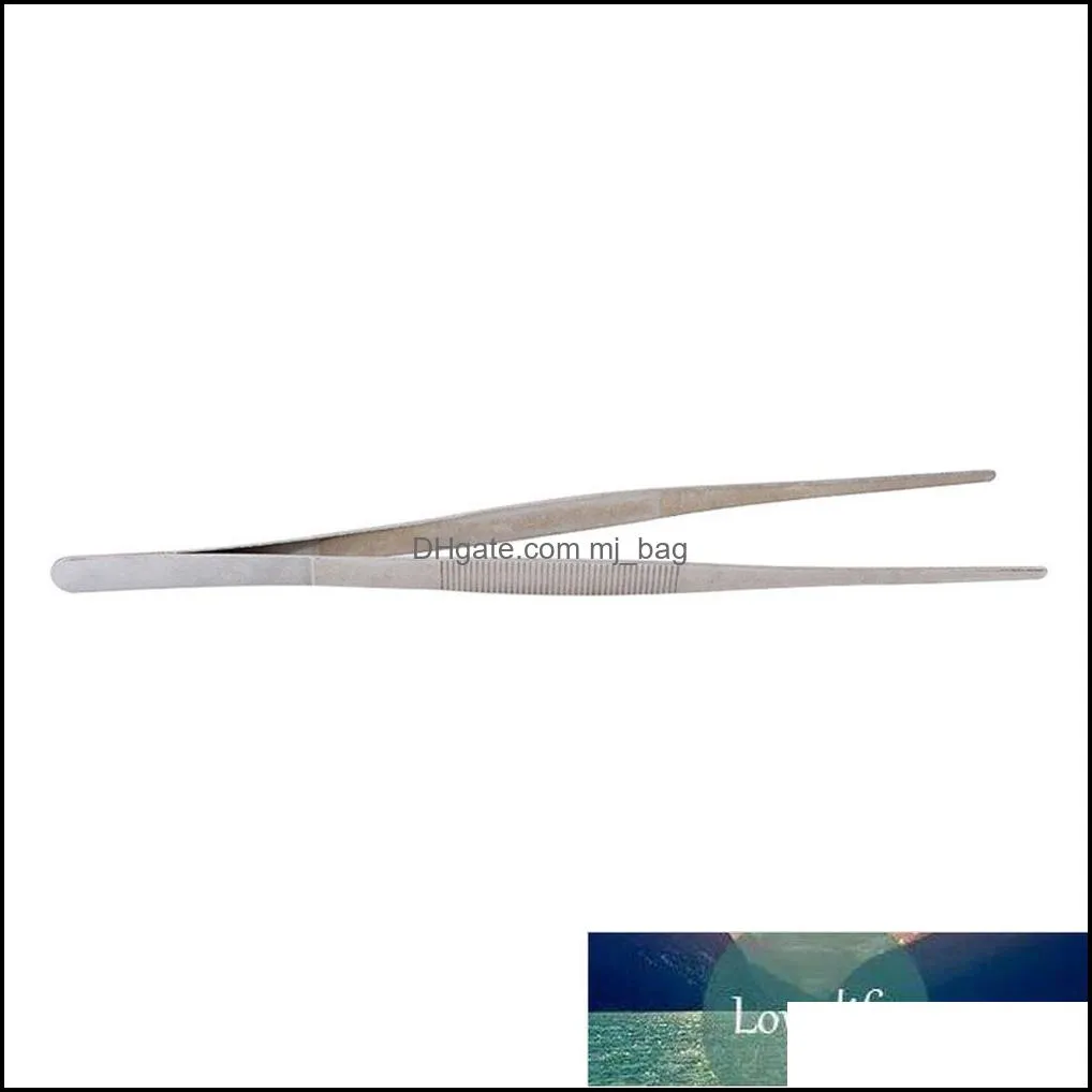 Extra-long 30CM/12 Inch Stainless Steel Kitchen Grill Tweezers BBQ Food Oven Salad Fish Serving Tongs Barbecue Tool