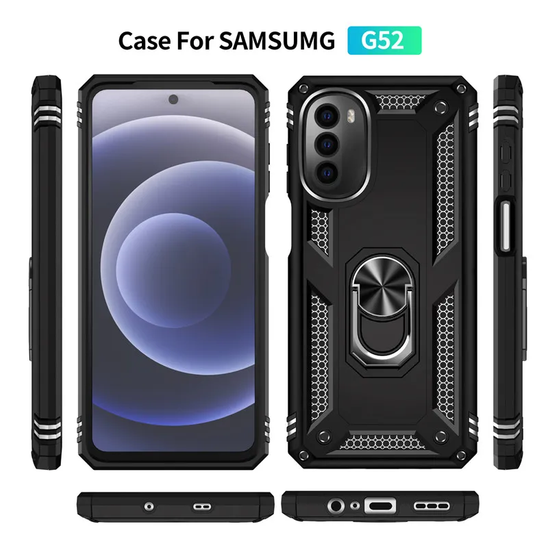 Shockproof Armor Phone Cases Magnetic Ring Stand Cover For IPhone 13 Pro Max 12 Mini Moto G Stylus G9 Play Motorola Power 5G G31 G51 G71 G22 G52 G200 5G Edge 20 30 E20 E40