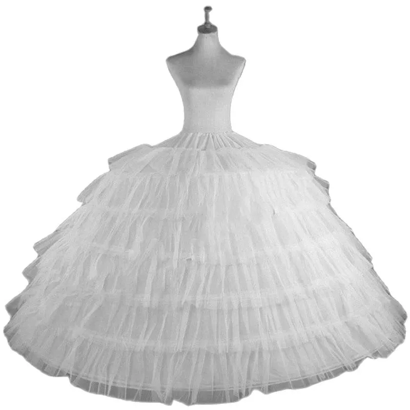 Sottogonna A 6 Cerchi In Taffettà Per Abito Da Sposa E Da Ballo – Vita Regolabile 64-110 Cm, Forma A Cupola