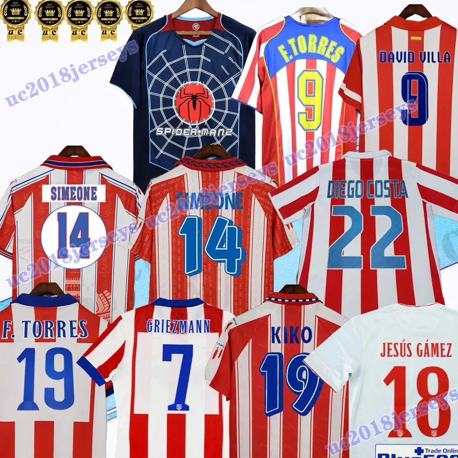 2004 2005 1995 1996 F. TORRES KIKO Retro-Fußballtrikot SIMEONE ESNAIDER DAVID VILLA KOKE GODIN DIEGO COSTA FORLAN KUN AGUERO GRIEZMANN Home14 15Klassisches Fußballtrikot