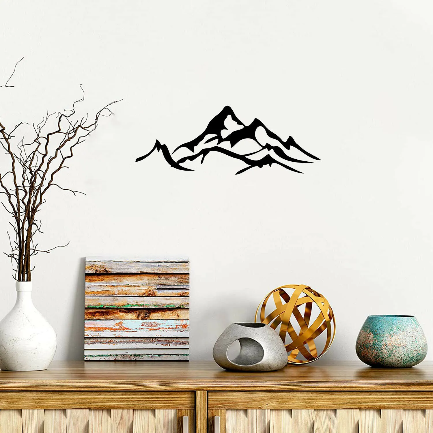 Mountain Range Metal Wire Wall Art Decor Adventure Hiking Summit Metal