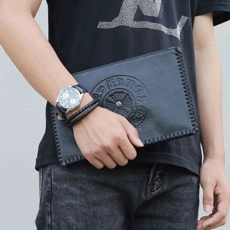 安い買い付け 人気のレザーブレスレットメンズヘッド編組学生トレンドセッターシンプルな時計アクセサリーギフト 公式 セール Vtech Computer Com