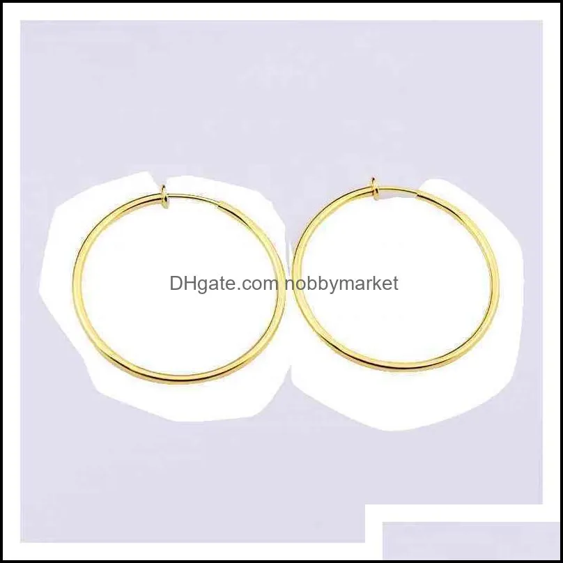 popular hoop earrings with 18k gold plated golden clip on spring hoop korean earrings invisible non piercing earrings jewelry