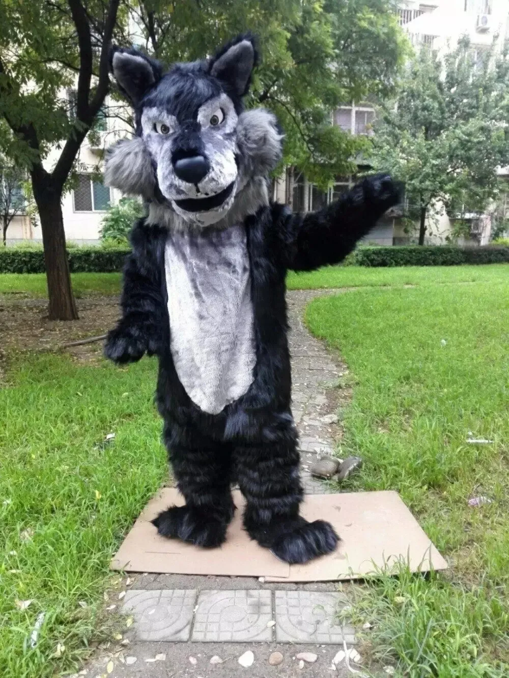 Halloween loup mascotte Costume de qualité supérieure thème animal personnage carnaval taille adulte Fursuit robe de fête d'anniversaire de noël