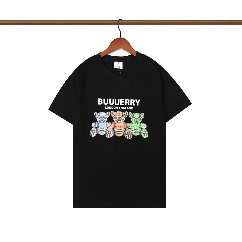 Футболки для печников одежда мужская дизайнерская футболка роскошная печатная буква и 3 медведя o шее на открытом воздухе с короткими рукавами футболка для бренда