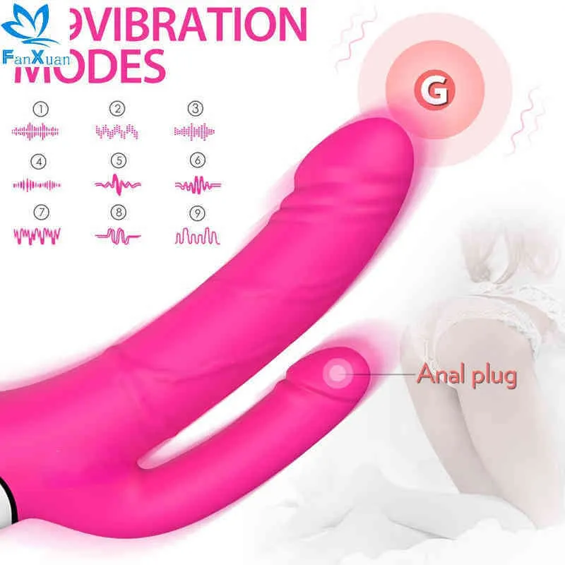NXY Dildos Anal Oyuncaklar Yetişkin Seks Ürünleri Çift Başlı Penis El Şok Sahte Kadın 0324