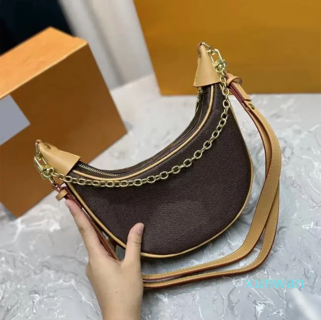 2022-Luxo Designer Crescent Saco Mulheres Bonito Size Bolsa Estilo Clássico Bolsa de Couro de Alta Qualidade Crossbody Bags Senhora Festa de Carteira Ao Ar Livre