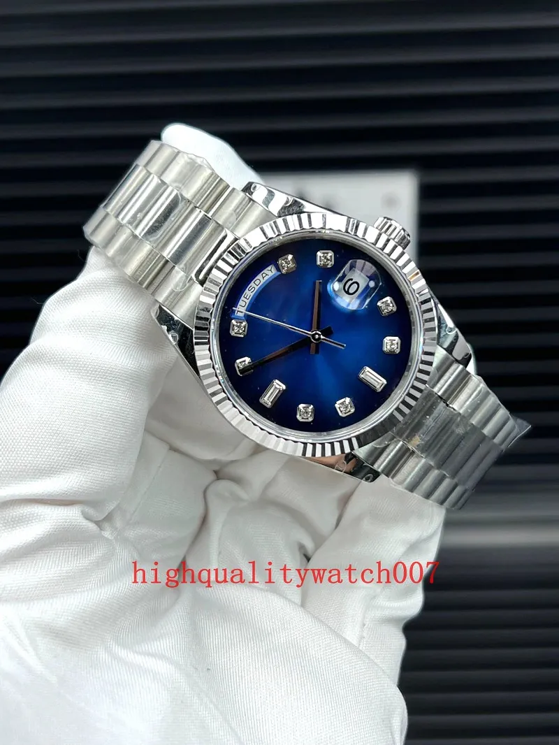 nieuwe versie horloges Unisex blauwe wijzerplaat saffierglas 36 mm 128239 228238 18K gouden roestvrijstalen armband automatisch hoge kwaliteit Me241c