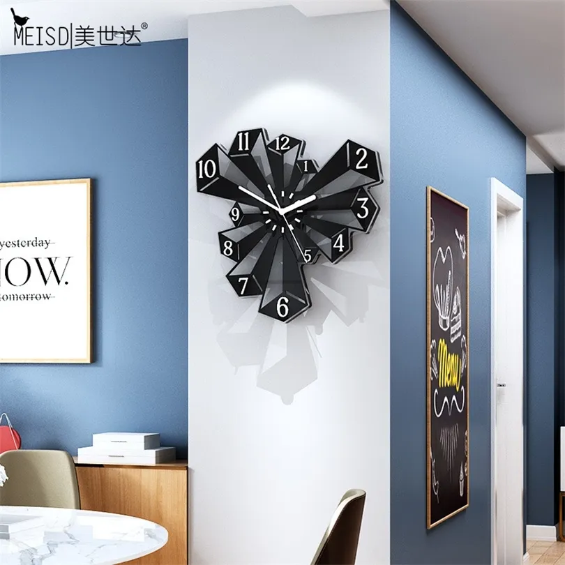 Relógios de parede antigos meisd modernos relógios de moda parede pendurada em preto relógio criativo sala de estar decoração de casa horloge 201125