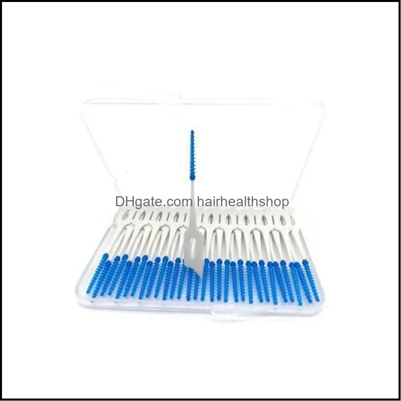 40 pcs/box soft plastic dental floss gingival interdental brush toothpick toothbrush floss dental flosser pick tooth clean tool