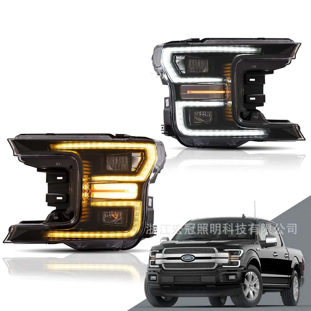 Ford F150 DRL Streamer Dynamic Turn Signal Head Lampアセンブリ用のカーヘッドライトLED照明自動車