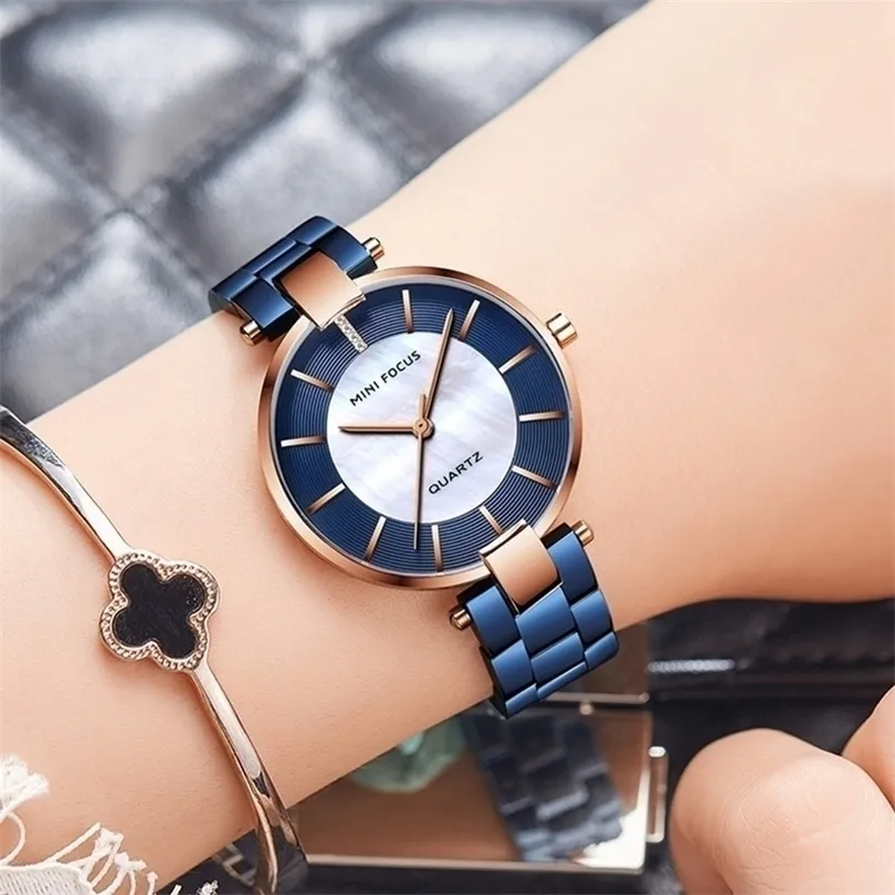 MINIFOCUS Fashion Designer Brand Luxury Women Wach Woman Lady Gold Quartz Watch Women Wrist Watch Casual Dress Women's Watches T200519