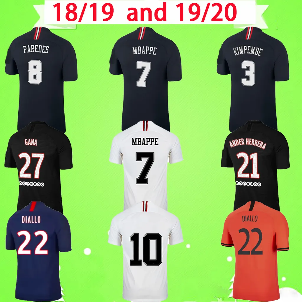 Maillot PSG Retro 2018 2019 2020 maillots de foot MBAPPE Maillots de foot Paris ICARDI 18 19 20 Maillot de foot classique Vintage CAVANI Adulte hommes quatrième troisième noir