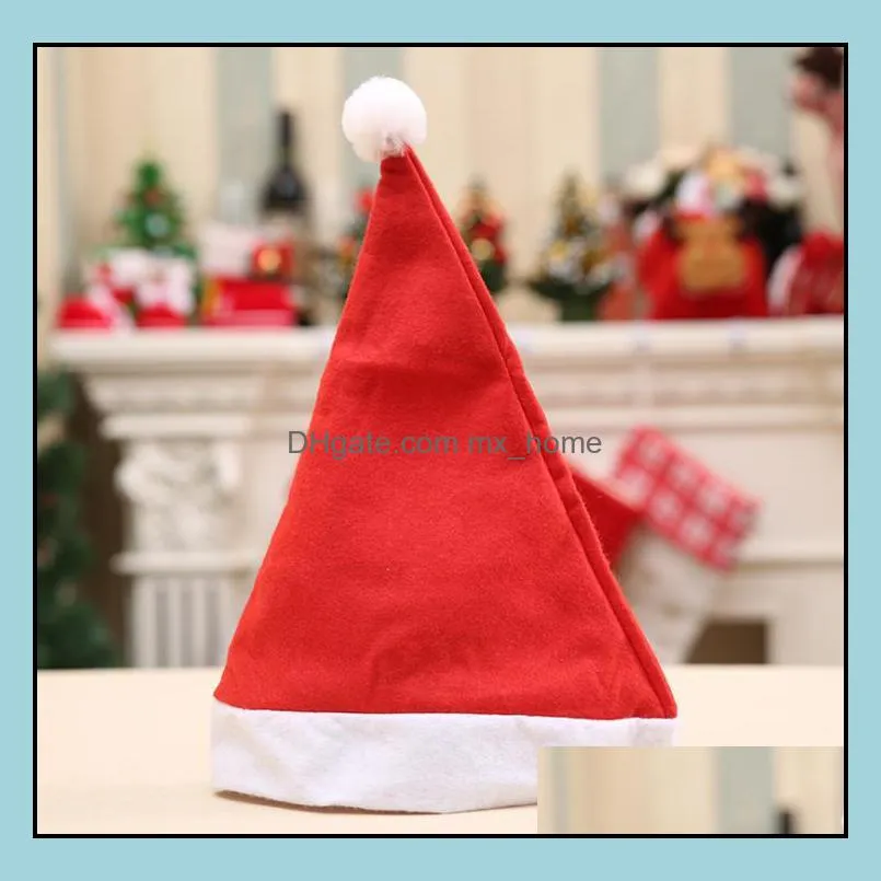 1500pcs red santa claus hat ultra soft plush christmas cosplay hats-christmas decoration adults christmas party hats sn4322