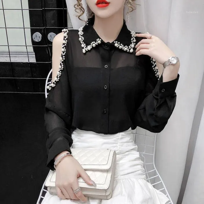 Women's Blouses & Shirts 2022 Women Spring Long Sleeve Thin Female Tops And Chiffon Blouse Ladies Solid Color Loose Q352