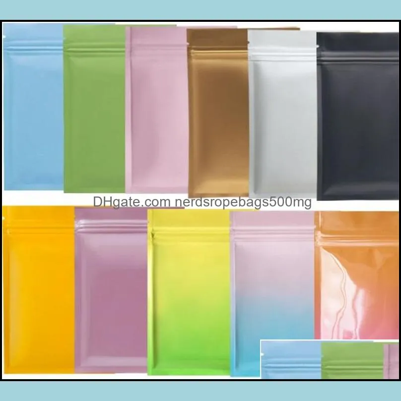 100pcs colors multi color Resealable Zip Mylar Bag Food Storage Aluminum Foil Bags plastic packingSmell Proof Pouches 1 J2