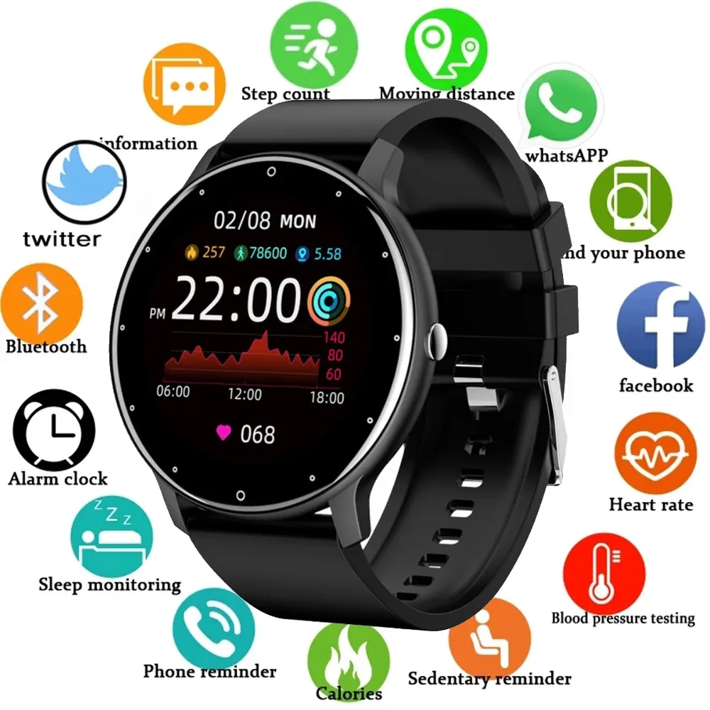 2022 nouvelle montre intelligente hommes et femmes montre de sport tension artérielle surveillance du sommeil Fitness tracker montres étanches pour IOS Android