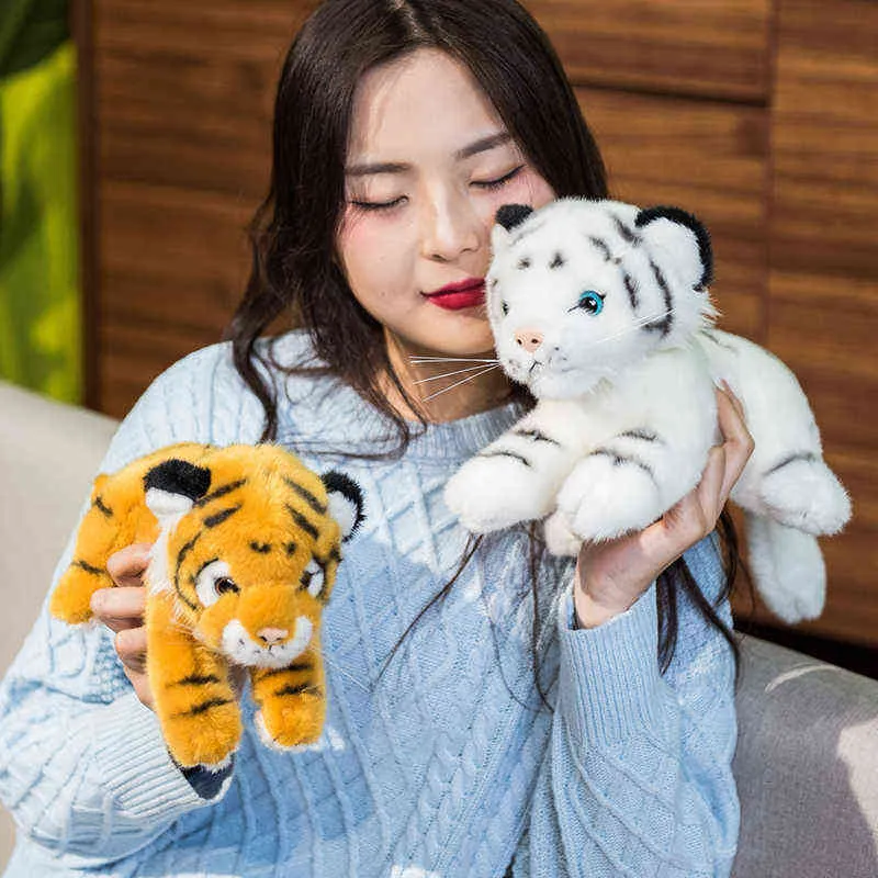 Simulação macia recheada Tiger Kawaii Animal Dolls Plush Toy Toy Tiger Family Pillow Baby Home Decoration Birthday Gift J220729