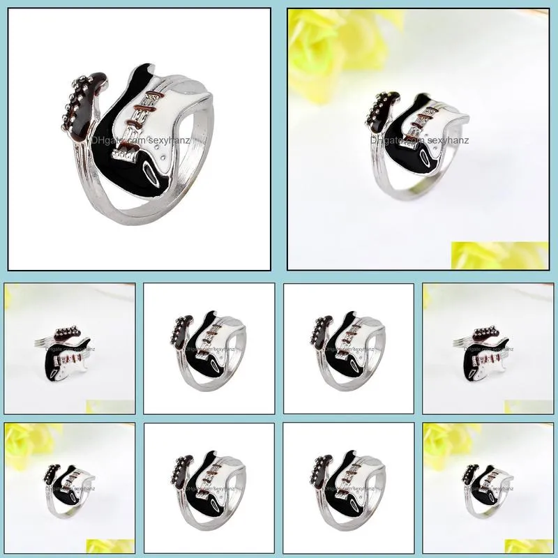 ring for women jewelry fashion style punk style bright colorful glazed guitar beautifully rings