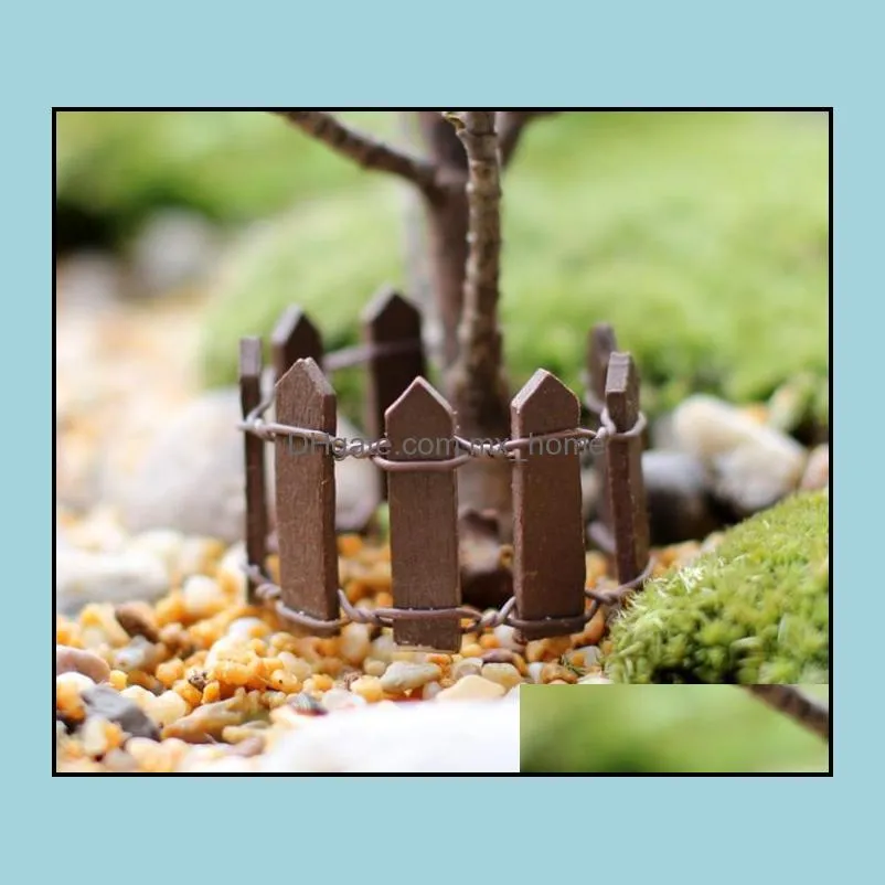 Wholesale Mini fencing fence fairy garden miniatures gnome moss terrariums desktop bottle garden resin crafts decoration for home