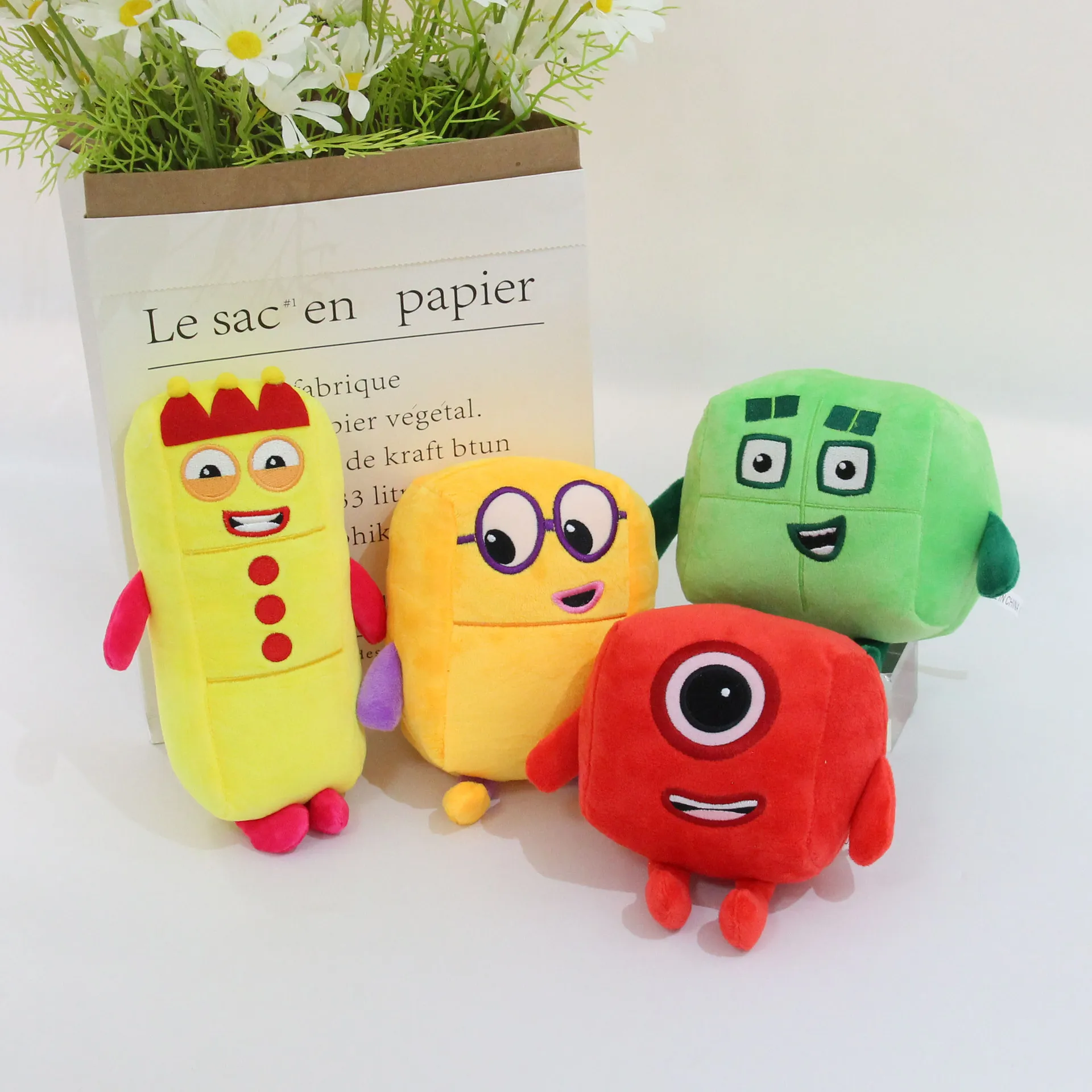 10pcs Lot Numberblocks 봉제 장난감 교육용 박제 번호 블록 장난감 만화 그림 플러시 플러시 249I257O