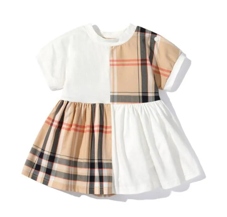 0-24 mois été bébé filles robe barboteuses coton infantile Plaid combinaisons enfant en bas âge robes à manches courtes enfants Onesies nouveau-né barboteuse vêtements