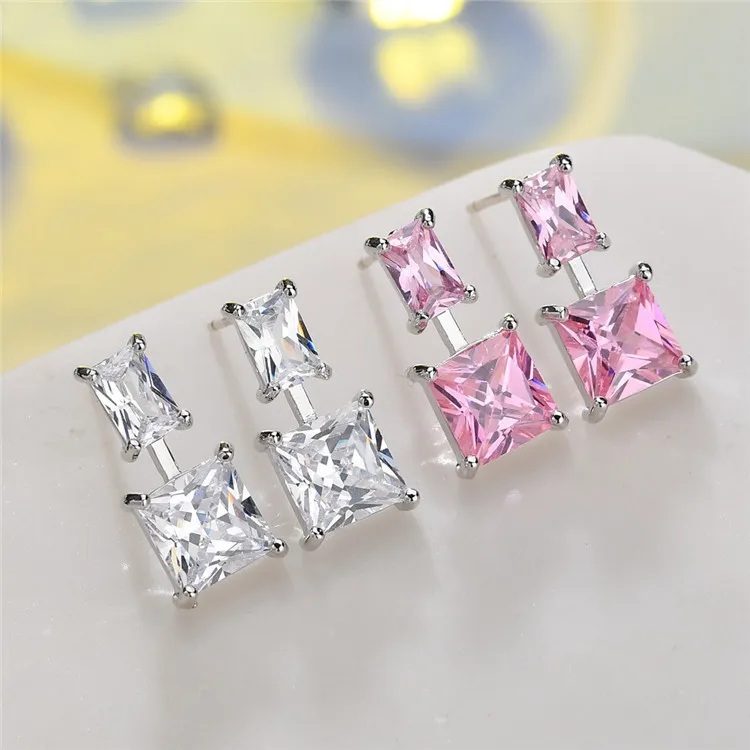 Серьги Медь Inlaid AAA Pink Zircon InLehount Enlay Chanselier Diamond T L роскошный дизайнер Ювелирные Изделия Женщины Мужские Пара Мода Свадьба