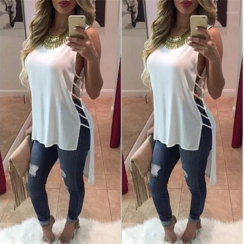 Women's Blouses & Shirts 2022 Sexy Sleeve Sleeveless Black Women Ladies Summer Casual Vest Blusas Plus Size Korea Kimonos Female Clothing