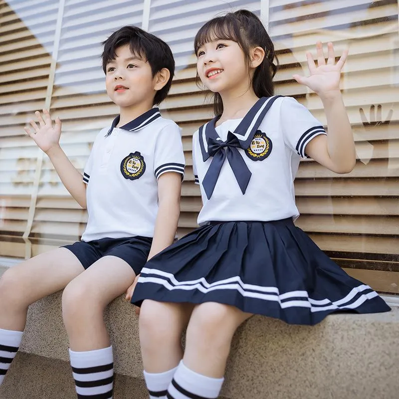 Ensembles de vêtements Les élèves du primaire portent l'uniforme de la maternelle Sailor Boys Girls JK Uniforms SetsClothing