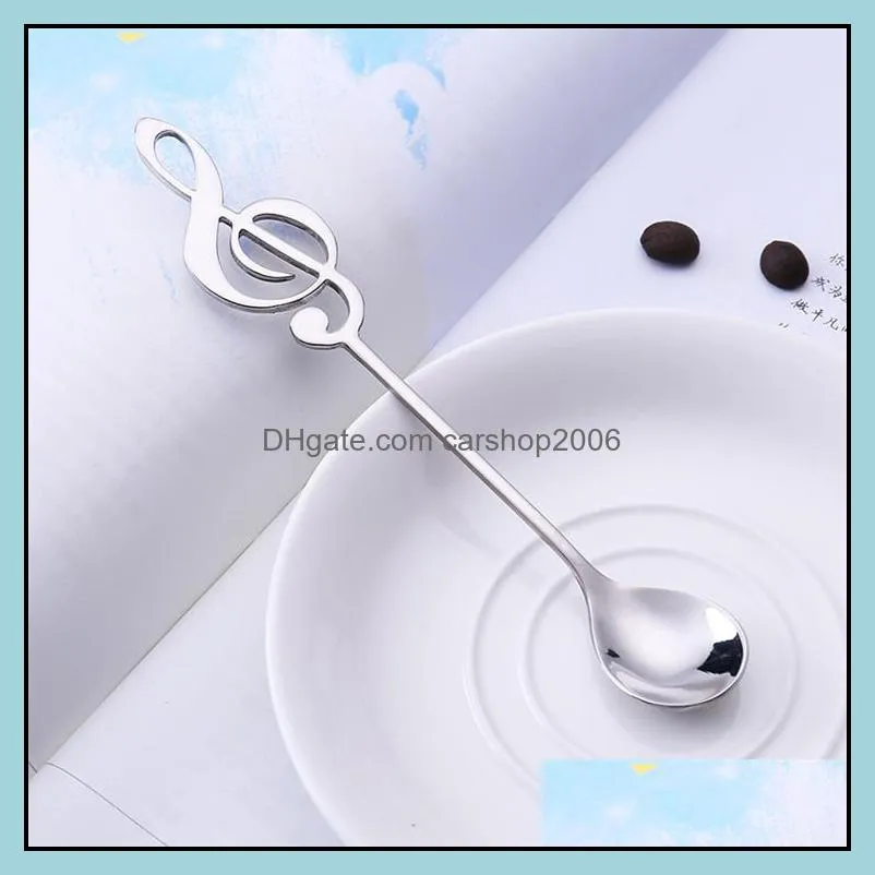 note spoon tea spoon novelty 304 stainless steel spoon dessert coffee 7 colors available on promotion