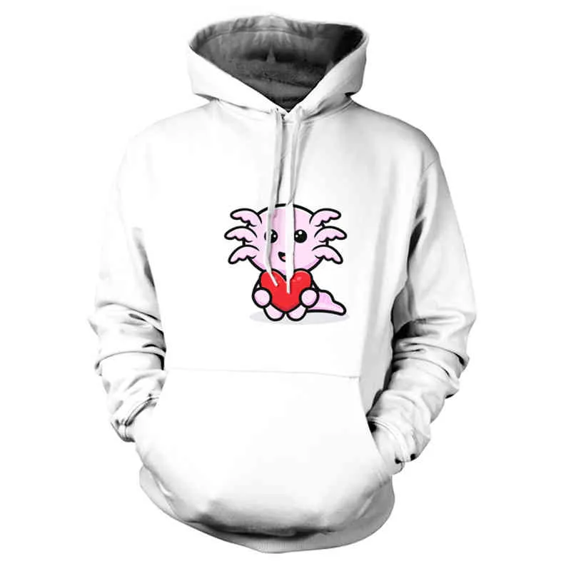 Kawaii Axolotl Męskie Bluzy Bluzy Sudaderas Ropa Hombre Sweetshirts Dressuit Graphic Hoodie Odzież