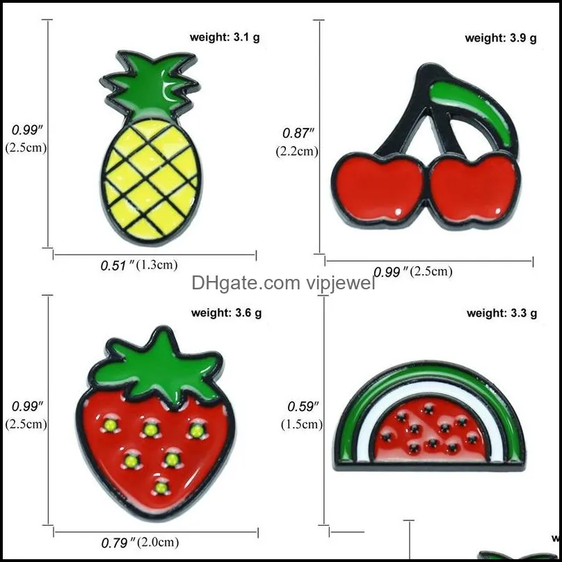 strawberry watermelon pineapple brooch pin women fruit series clothes badges cartoon cherry alloy enamel collar pins backpack sweater hat coat