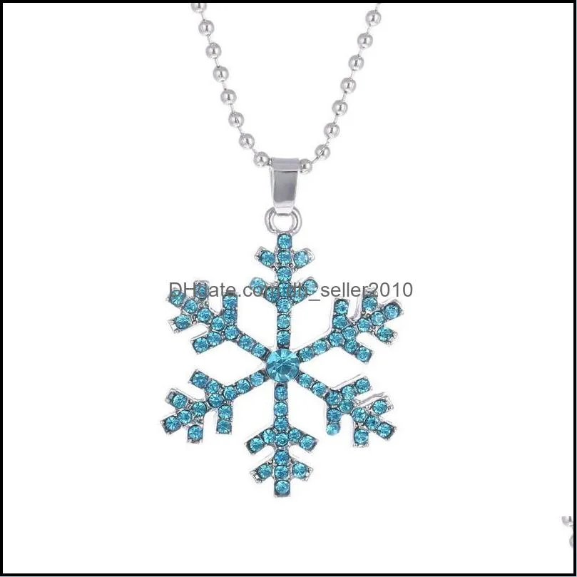 pretty snowflake crystal necklace anime movie the snow queen statement necklace snowflake pendant necklace