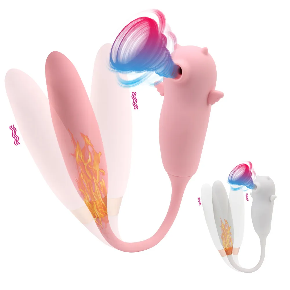 Verwarming Vibrerende Ei G Spot Vibrator Draagbare Dildo Vagina Zuigen Sucker Clitoris Stimulator Orale sexy