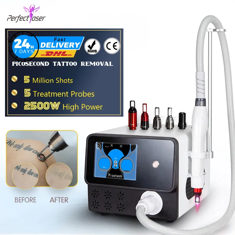 2021 Picosecond Pigment Machine Removal Machine Pico Laser Tattoo Remover Nd Yag Frecklu Usuń sprzęt kosmetyczny FDA zatwierdzony