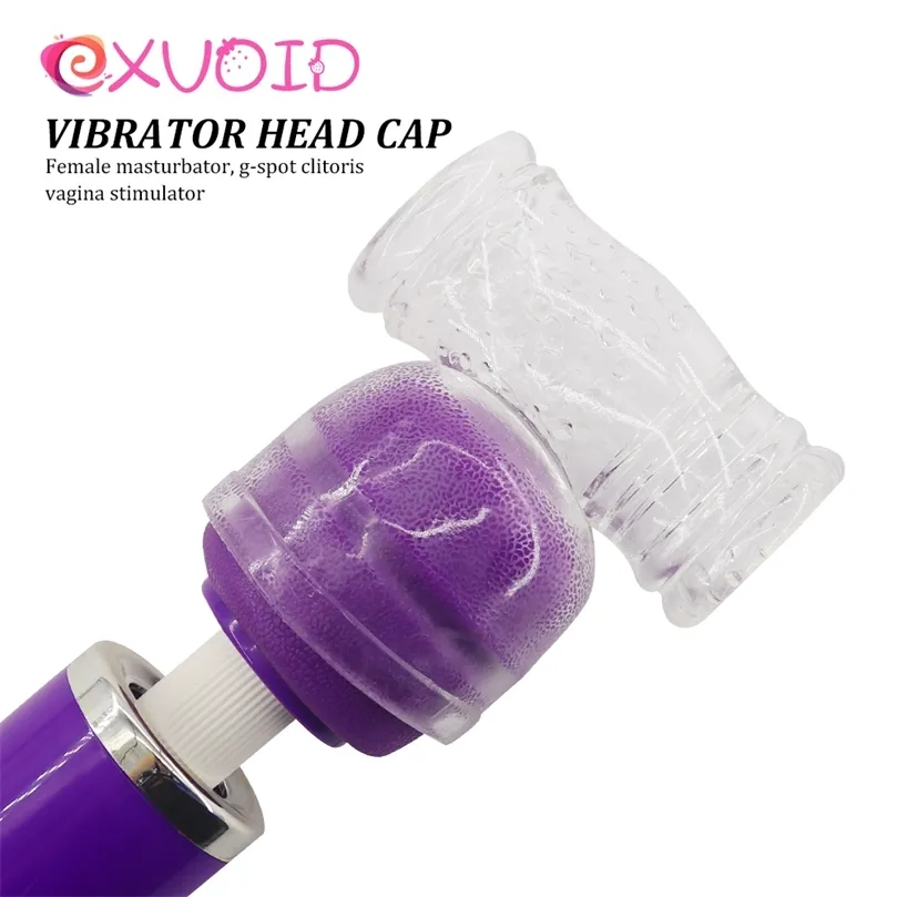 EXVOID AV Rod Head Cap Magic Wand Attachment Head Covers G Spot Vibrators Massager Cap AV Stick Vibrator Accessori Vibratore 220623