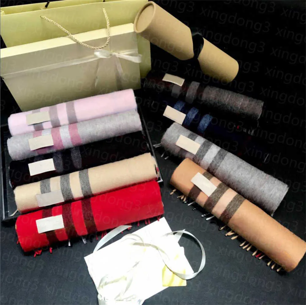 2021 Cashmere Scarf Designerscarves vinter Herr Dam kvalitet mjuk tjock Sjal Scarfs Mode halsduk 4 Season foulard lyx bufanda 15 Colo