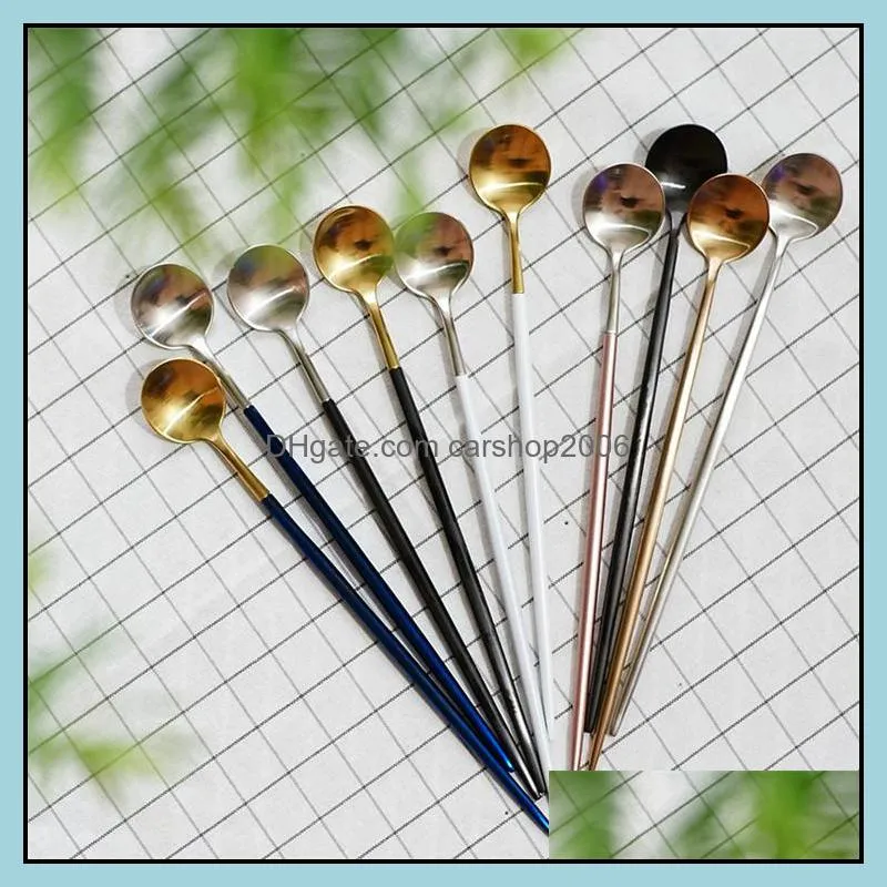 new style 18/10 stainless steel the long spoons gold plated spoons long matte gold spoons