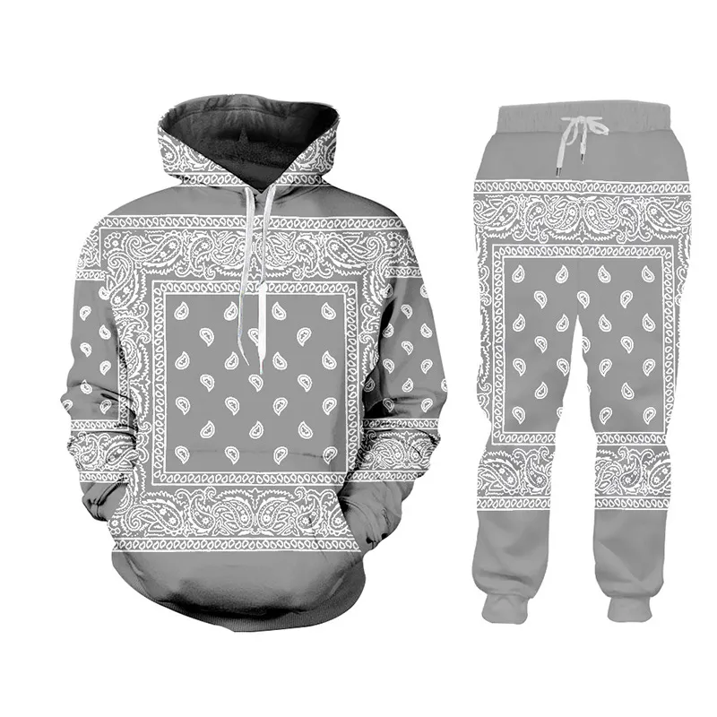 Nuova stampa 3D Bandana Fashion Men Donne TrackSuits Tute Girocollo Cappuccio + Pantaloni Plus Size S-6XL Harajuku006