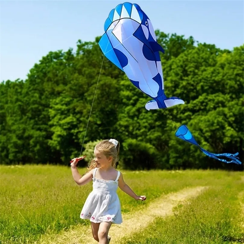 Giant 3D Goldfish Frameless Soft Parafoil Kite 8m Large Single Line Kites  with 2pcs Kite Tail for Kids & Adults Easy Flyer Kite