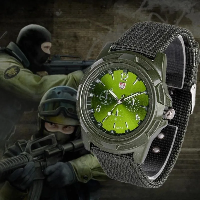 Men Nylon Band Military Assista Gemius Exército de alta qualidade Quartz Movement Sports Casual Wristwatches Mulheres