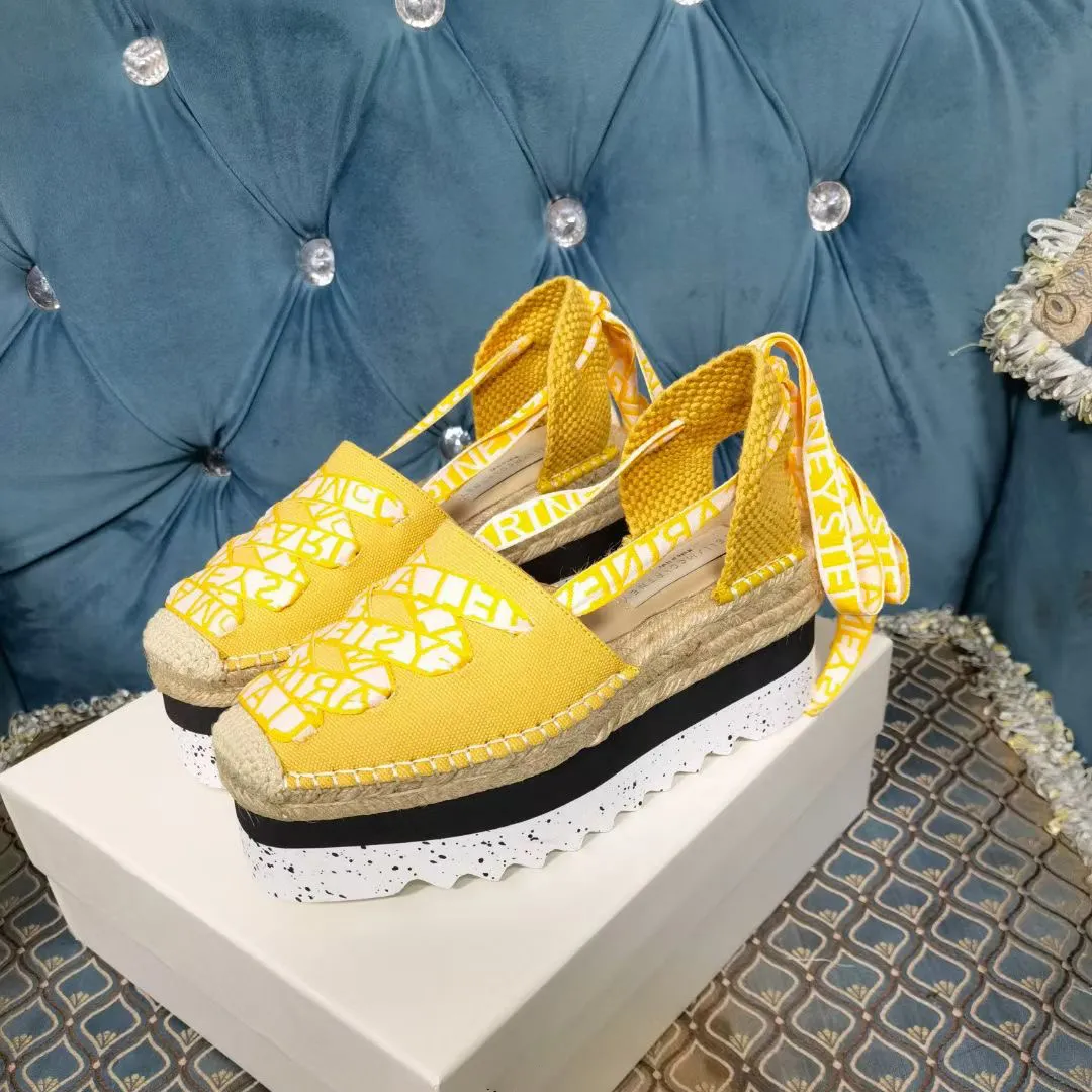 Espadrilles Wedge Sandals Casual Summer Beach Blats Lace Up Slingback Jute 2024 22 002 DHgate