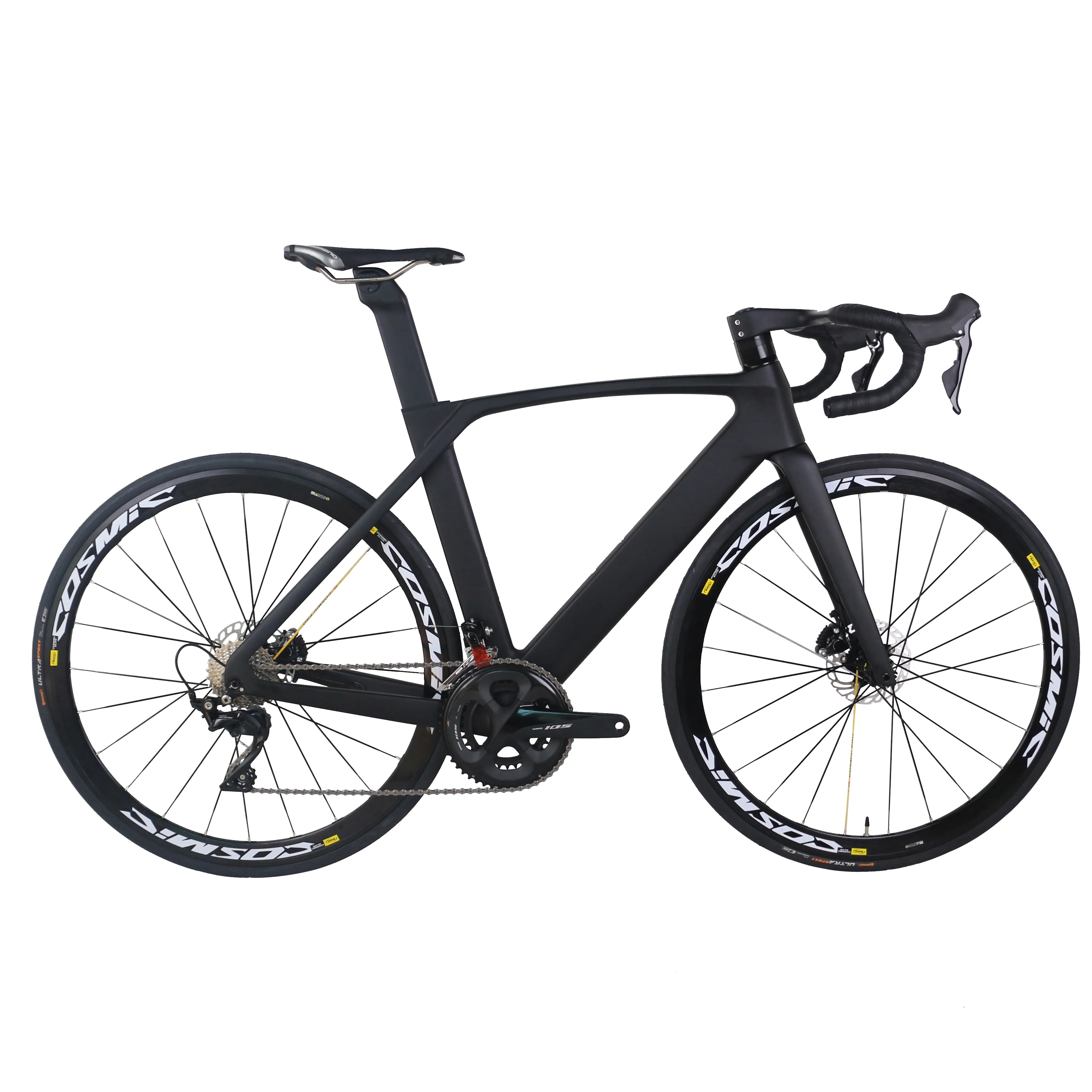 Volledige schijfrem Aero Road Bike TT-X34 Aluminiumwiel Hidden Cable 8,8 kg met 105-R7020 Groupset