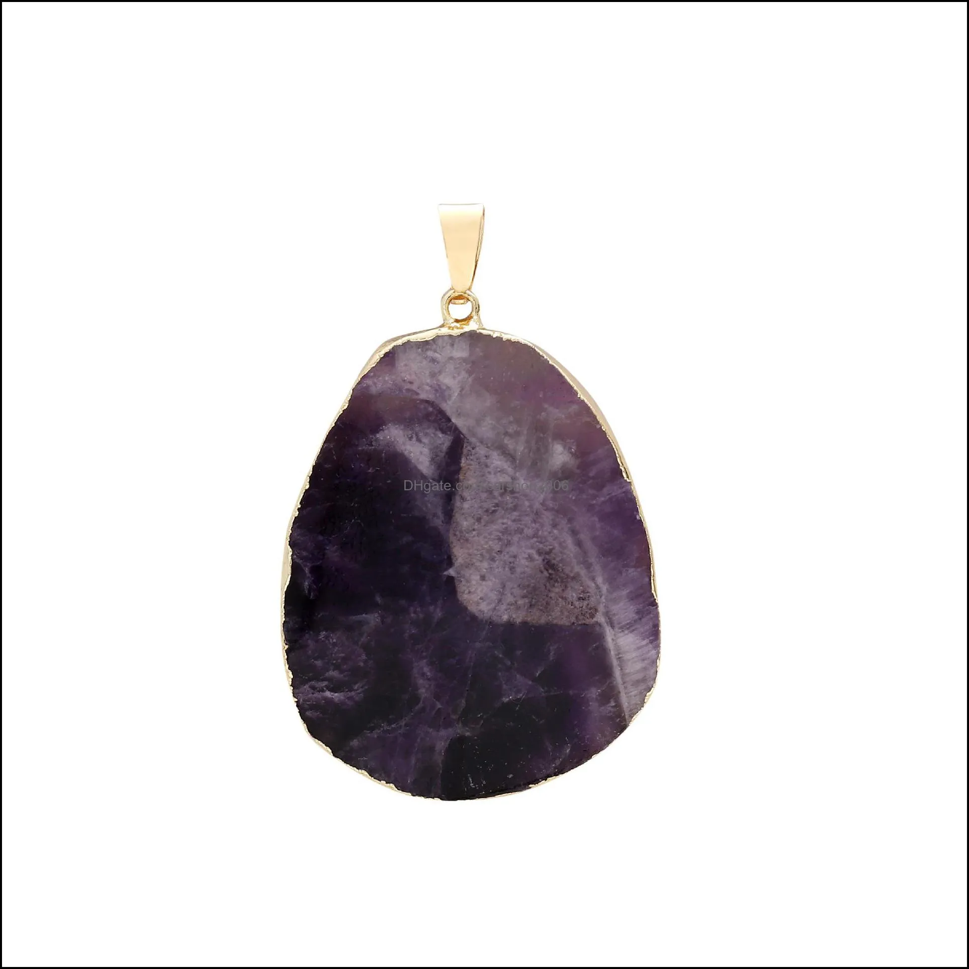 amethyst stone pendant necklace health lucky irregular stone crystals necklaces diy handmade material special jewelry carshop2006